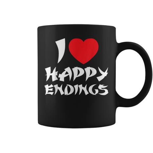 I Love Happy Endings Massage Book Reader Idea T-Shirt Graphic Print Coffee Mug - Bookorys UK