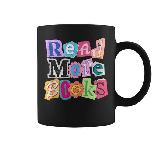 Magazine Letters Read More Books Graphic Print Coffee Mug - Bookorys UK