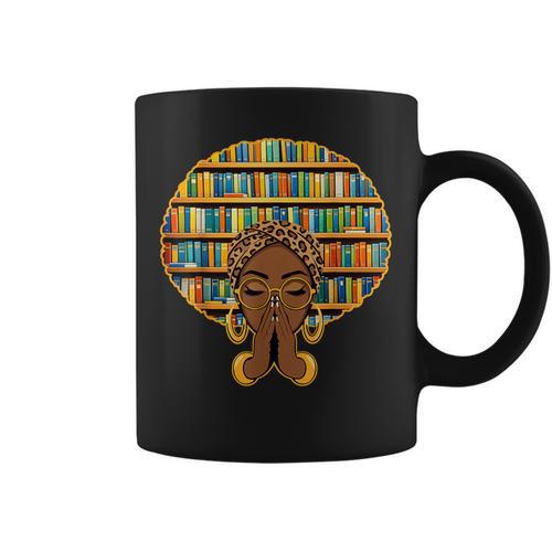 Melanin Afro Women Girl Book Librarian History African Graphic Print Coffee Mug - Bookorys