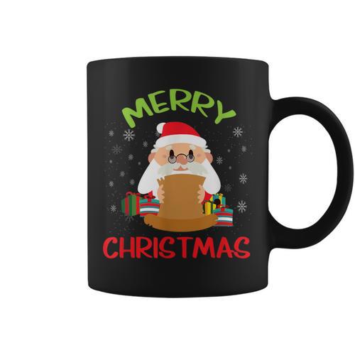 Merry Christmas Book Reading Santa Claus Xmas Book Reader Graphic Print Coffee Mug - Bookorys