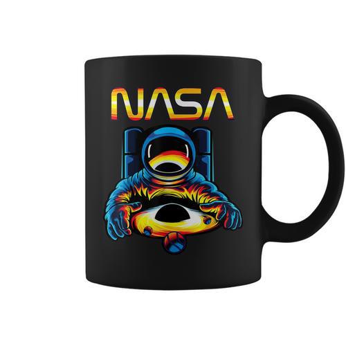 NASA Astronaut In Space Hole Comic Book Style Geek Graphic Print Coffee Mug - Bookorys