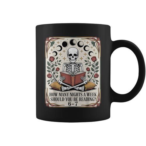 How Many Nights Reading Meme 6 7 Book Lover Graphic Print Coffee Mug - Bookorys