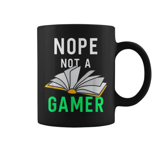 Nope Not a Gamer Bookworm Reader Book Lover For Teens Moms Graphic Print Coffee Mug - Bookorys UK
