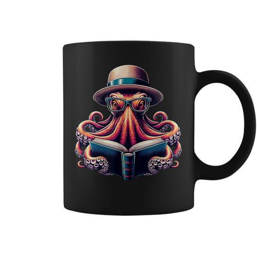 Octopus Reading Book Kraken Bookworm Graphic Print Coffee Mug - Bookorys UK