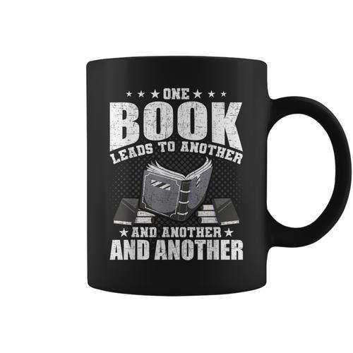 One Book Leads To Another Bookworm Book Lovers Reading Graphic Print Coffee Mug - Bookorys