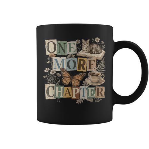 One-More Chapter Vintage Bookish Collage Book Lover Reading Graphic Print Coffee Mug - Bookorys DE