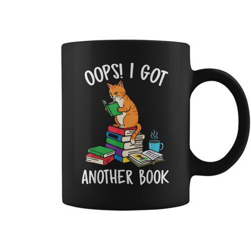 Oops I Got Another Book Cat Reader Graphic Print Coffee Mug - Bookorys AU