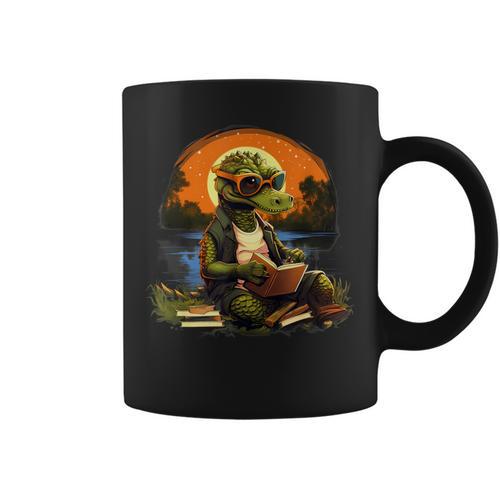 Outdoors Alligator Reading Book Graphic Print Coffee Mug - Bookorys UK