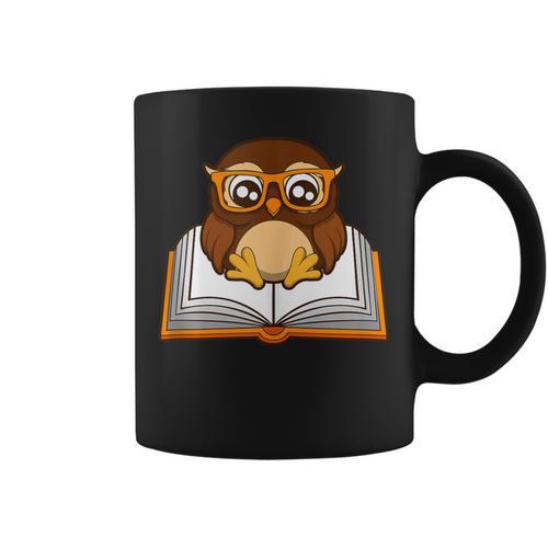Owl Book Literature Book Reading Graphic Print Coffee Mug - Bookorys DE