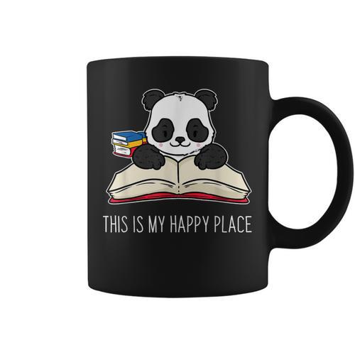 Panda Bear Books Reading Library Saying Graphic Print Coffee Mug - Bookorys AU