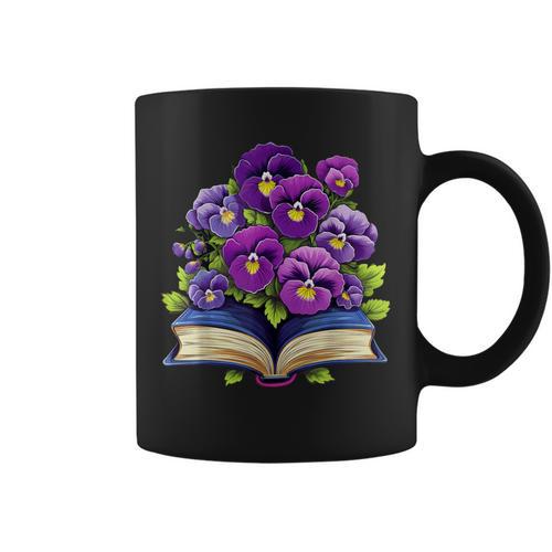 Pansies Flowers Book Pansy Floral Graphic Print Coffee Mug - Bookorys AU