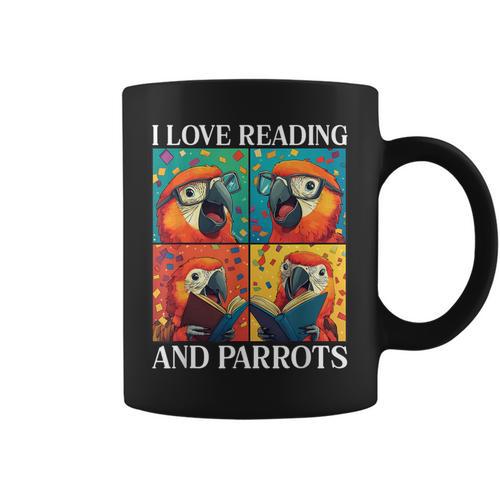 Parrot Love Reading And Parrots Child Book Lover Graphic Print Coffee Mug - Bookorys UK