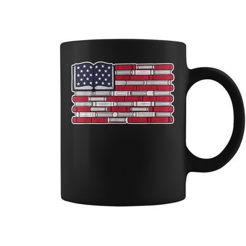 Patriotic Book Flag Reading American Flag Books Teacher Graphic Print Coffee Mug - Bookorys UK