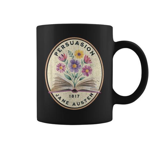 Persuasion Jane Austen Book Flowers Graphic Print Coffee Mug - Bookorys