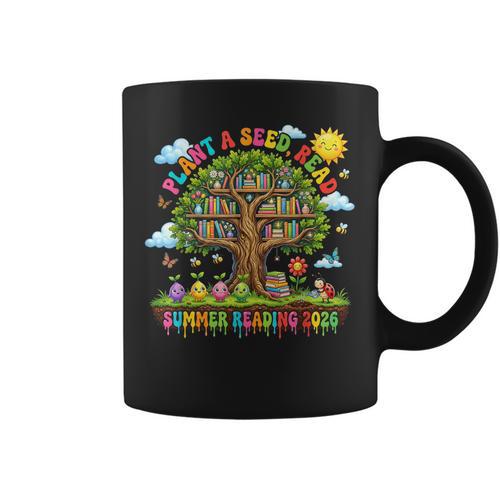 Plant A Seed Read Summer Reading 2026 Book Tree Graphic Print Coffee Mug - Bookorys DE