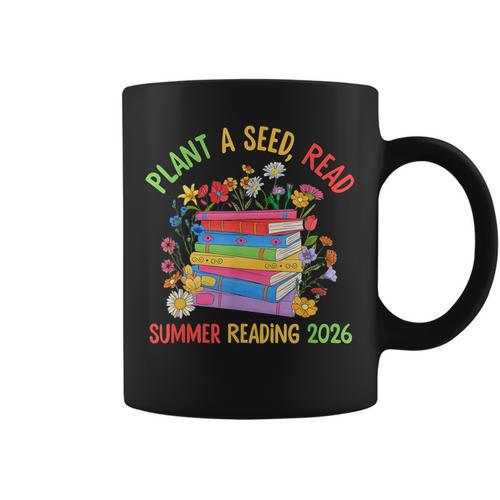 Plant A Seed Read Summer Reading 2026 Librarian Books Floral Graphic Print Coffee Mug - Bookorys UK
