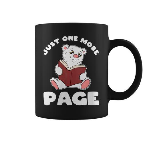 Polar Bear And Books Just One More Page Graphic Print Coffee Mug - Bookorys UK