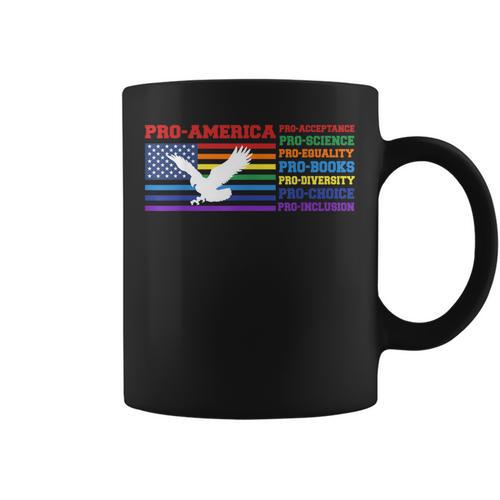Pro America Pro Acceptance Pro Science Pro Equality Pro Book Graphic Print Coffee Mug - Bookorys AU