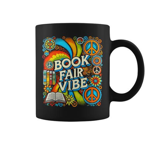 Psychedelic Book Fair For Avid Readers Bookaholic Librarian Graphic Print Coffee Mug - Bookorys