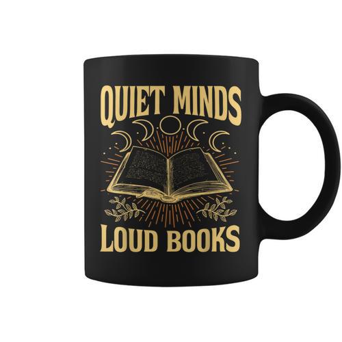 Quiet Minds Loud Books Introvert Reader Book Lover Graphic Print Coffee Mug - Bookorys CA