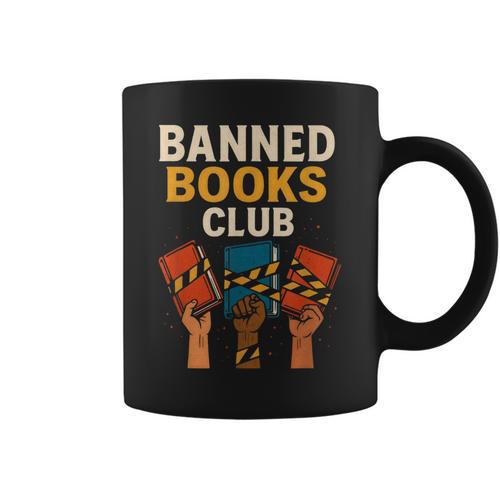 Read Banned Books Club Freely Anti-Censorship Librarian Graphic Print Coffee Mug - Bookorys UK