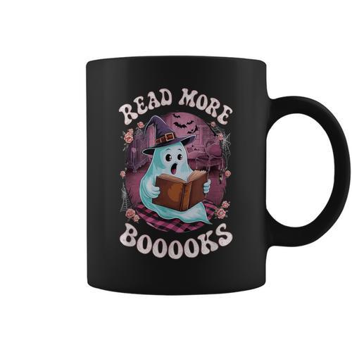 Read More Books Boo Ghost Halloween Reading Books Teacher Graphic Print Coffee Mug - Bookorys