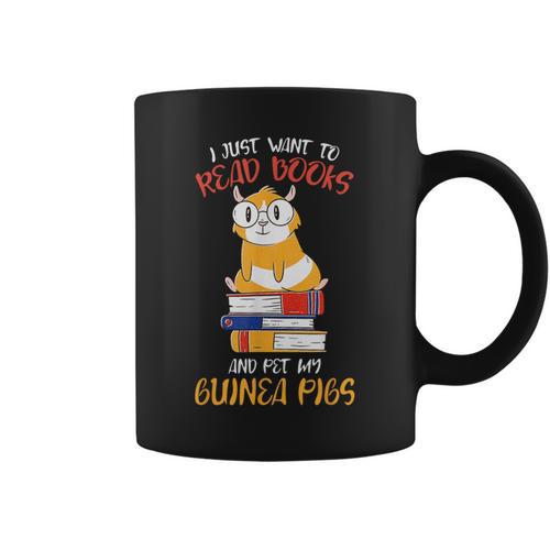 Read Books Pet Guinea Pigs Rodent Owner Lover Pet Graphic Print Coffee Mug - Bookorys