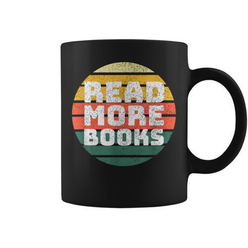 Read More Books Retro Vintage Book Lover Graphic Print Coffee Mug - Bookorys CA
