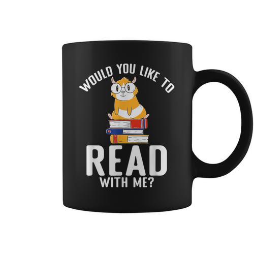 Would You Like To Read With Me Hamster Book Graphic Print Coffee Mug - Bookorys