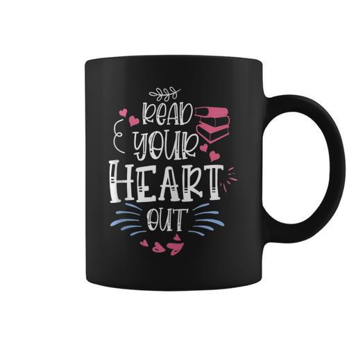 Read Your Heart Out Book Lover Reading Teacher Graphic Print Coffee Mug - Bookorys CA