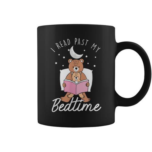 Read Past Bedtime Books Reader Book Reading Bookworm Author Graphic Print Coffee Mug - Bookorys