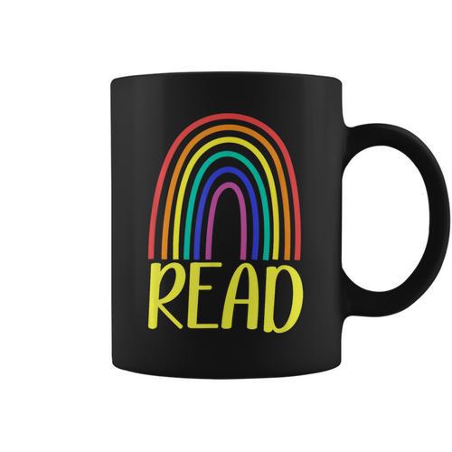 READ Rainbow Read Librarian Teacher Book Readers Reading Graphic Print Coffee Mug - Bookorys