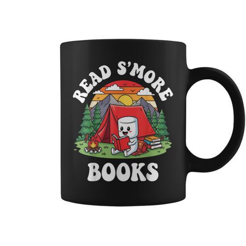 Read S'More Books Camping Marshmallow Outdoor Reading Graphic Print Coffee Mug - Bookorys
