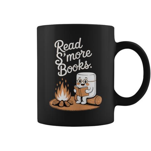 Read S'More Books Camping Outdoors Reading Campfire Smores Graphic Print Coffee Mug - Bookorys