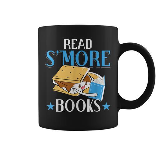 Read Smore Books Men Campfire Camping Camper Graphic Print Coffee Mug - Bookorys