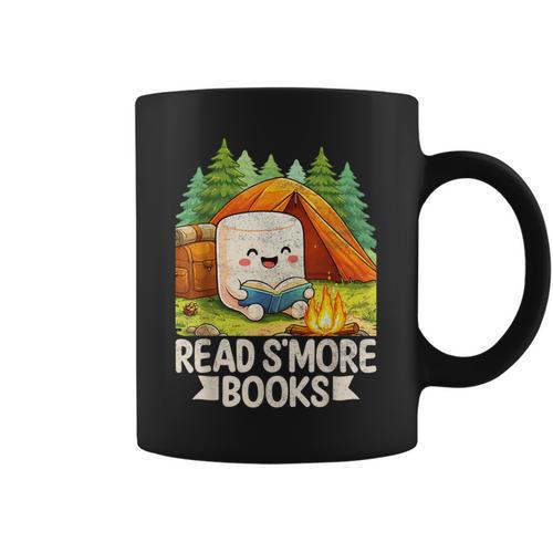 Read S'More Books Pun Camping Nature Lover Graphic Print Coffee Mug - Bookorys DE