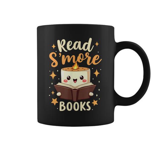 Read S'More Books Reading Campfire Camping Graphic Print Coffee Mug - Bookorys