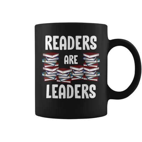 Readers Are Leaders Book Lover Librarian Sayings Quotes Graphic Print Coffee Mug - Bookorys