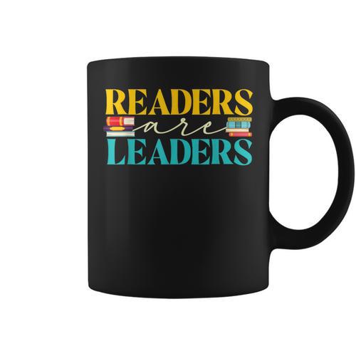 Readers Are Leaders Books Librarian Library Book Lover Graphic Print Coffee Mug - Bookorys UK