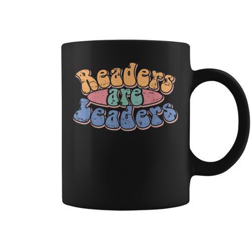 Readers Are Leaders Men Women Kids Reading Book Lover Graphic Print Coffee Mug - Bookorys CA