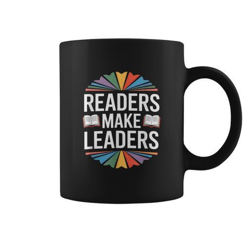 Readers Make Leaders Saying Book Lovers Graphic Print Coffee Mug - Bookorys DE
