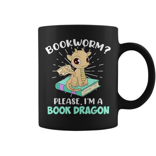 Reading Books Bookworm I Am a Book Dragon Graphic Print Coffee Mug - Bookorys UK