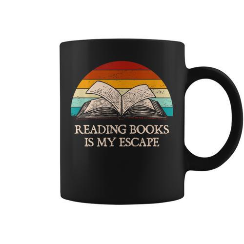 Reading Books Is My Escape Book Lover Humor Bookworm Graphic Print Coffee Mug - Bookorys UK