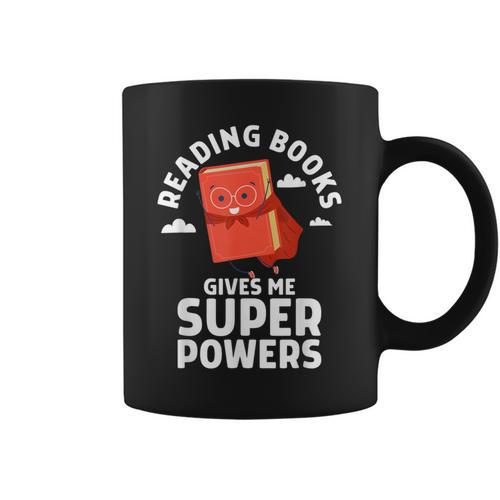 Reading Books Gives Me Superpowers Superhero Book Graphic Print Coffee Mug - Bookorys AU