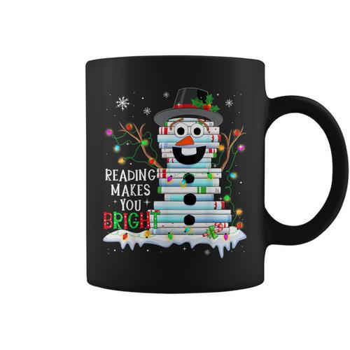 Reading Make You Bright Reader Book Lover Bookworm Christmas Graphic Print Coffee Mug - Bookorys UK