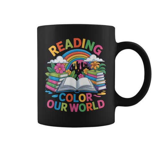 Reading Colors Our World Rainbow Books Kids Graphic Print Coffee Mug - Bookorys