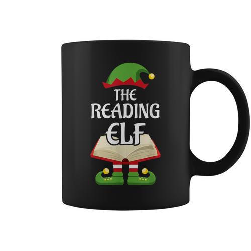 Reading Elf Family Matching Group Christmas Books Graphic Print Coffee Mug - Bookorys CA