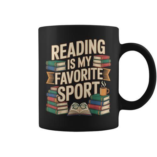 Reading Is My Favorite Sport Book Lover Reader Graphic Print Coffee Mug - Bookorys CA
