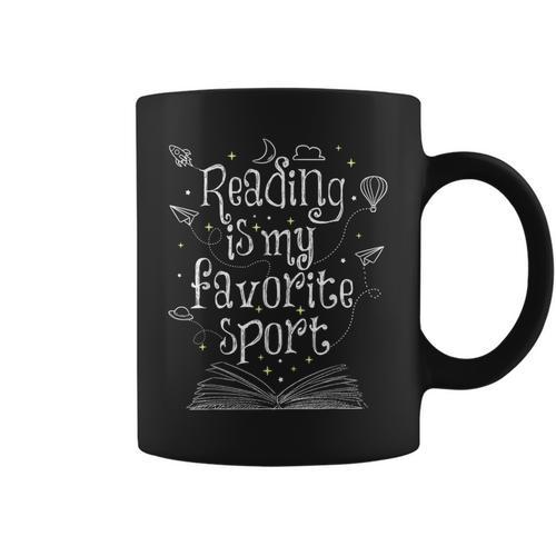 Reading Is My Favorite Sport For Reading Book Lovers Graphic Print Coffee Mug - Bookorys