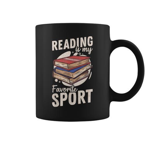 Reading Is My Favorite Sport Reader Books Novel Lecture Graphic Print Coffee Mug - Bookorys